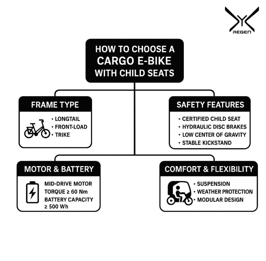 How to choose a cargo e bike with child seat flow chart