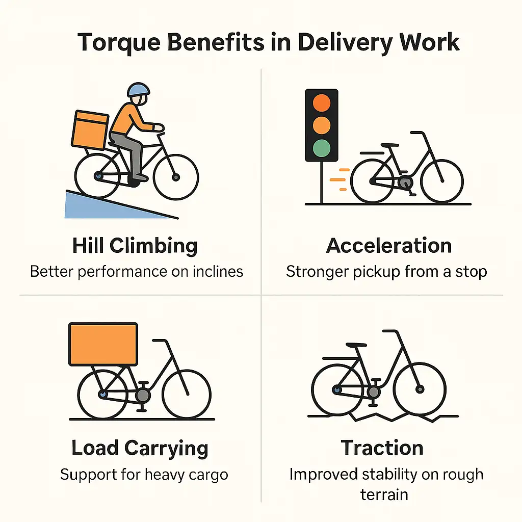 Beneficios del par en. Entrega de bicicletas eléctricas