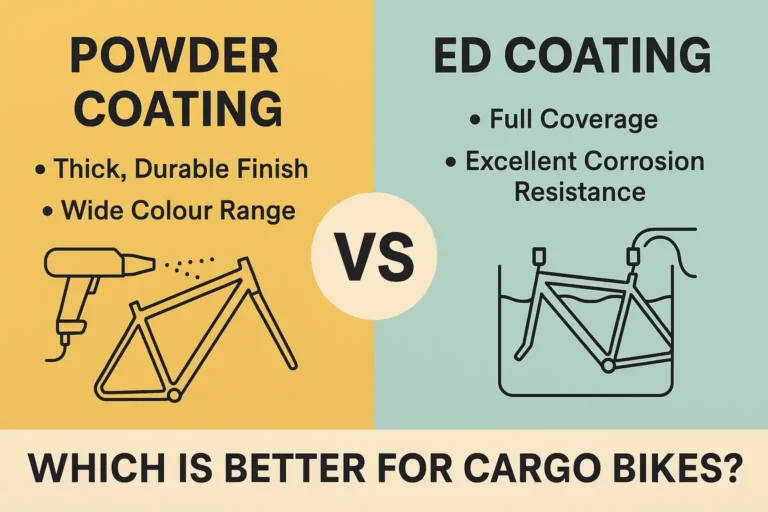 パウダーコーティングとEDコーティング - カーゴバイクにはどちらが良いのか？