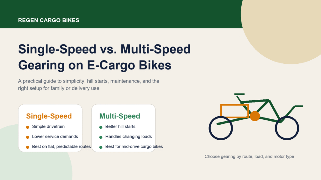 Single-Speed vs. Multi-Speed Gearing on E-Cargo Bikes: Pros, Cons, and Use Cases