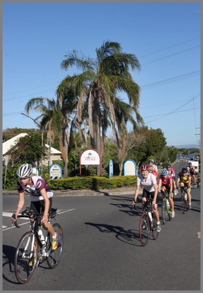 People cycling near Woody Point Queensland Australia