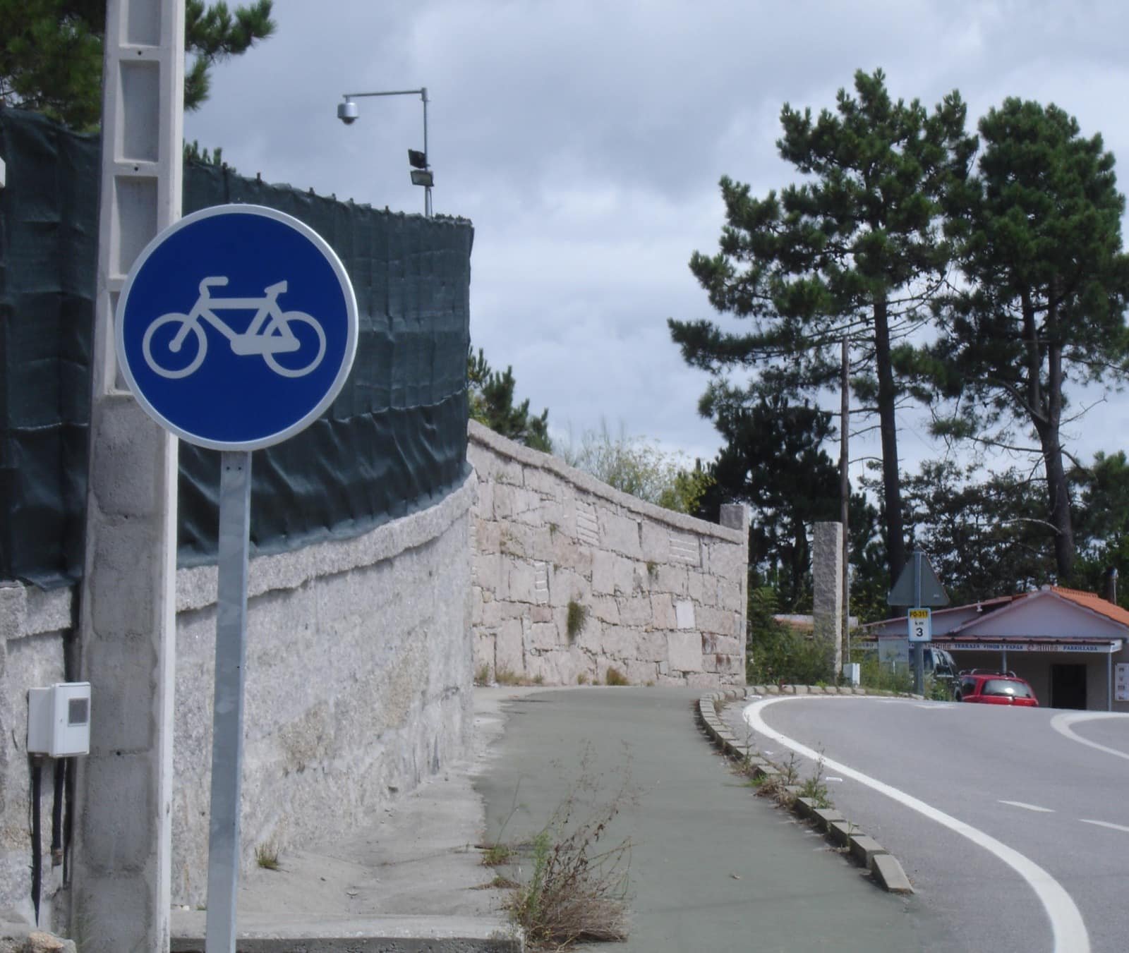 Green cycle track used to mark cycling space on a road