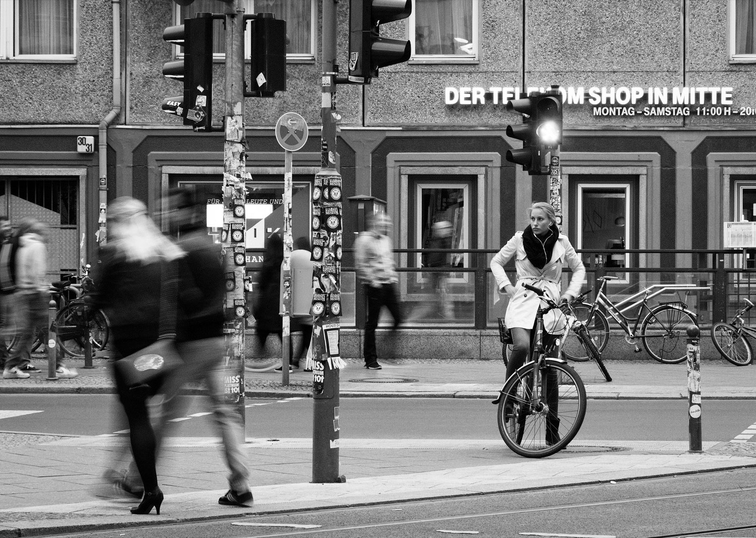 A cyclist riding a bicycle in Berlin