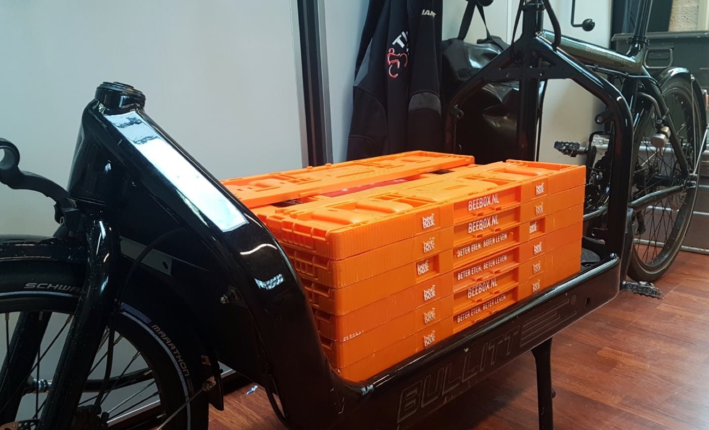 A cargo bike used by a courier for local deliveries